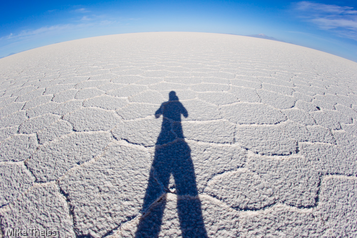 Long shadows at Salar de Uyuni, Bolivia - World's Largest Salt Flats