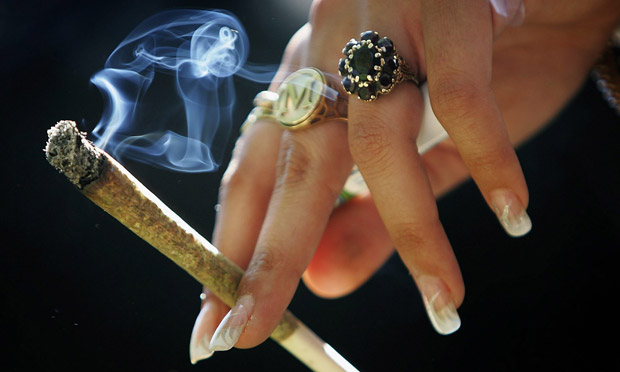 Girl smoking a joint