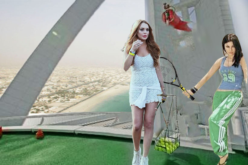 playing tennis