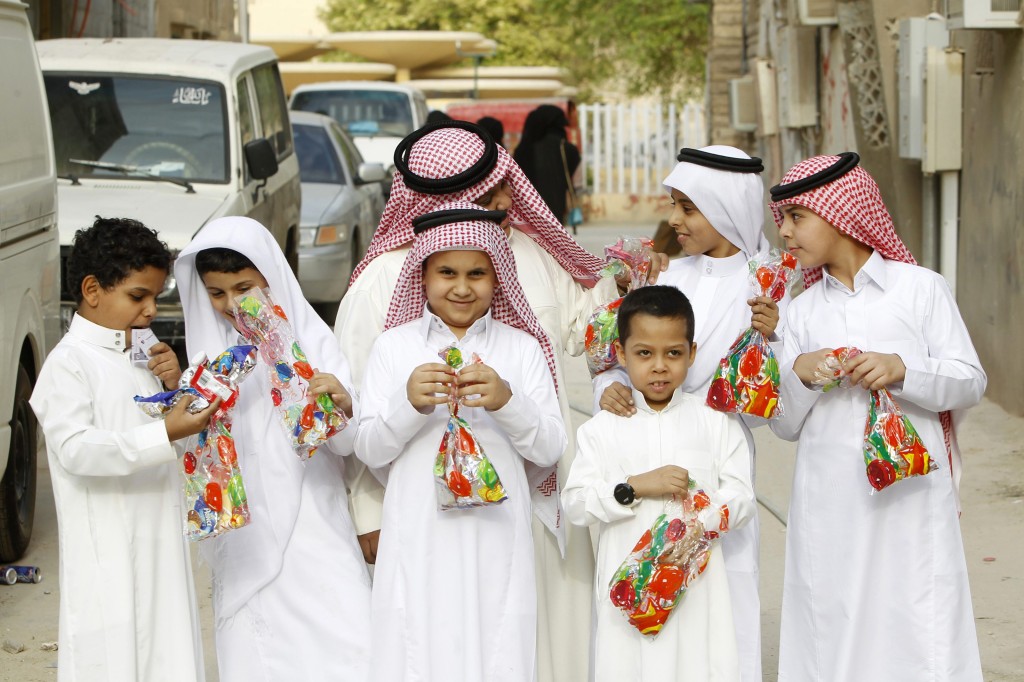 Saudi boys celebrate Eid al-Fitr in Riyadh