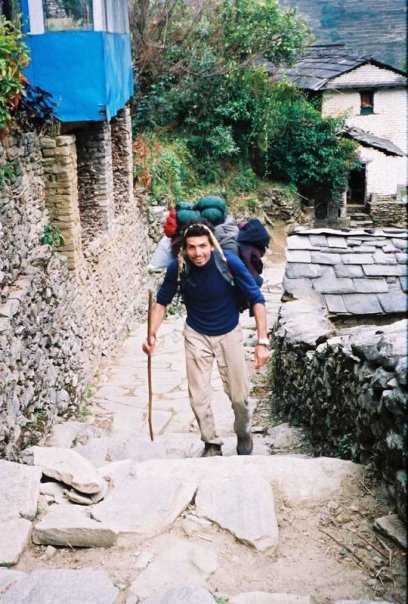 Omar during his 370-day journey around Asia and Latin America in 2002 (Via Omar Samra)