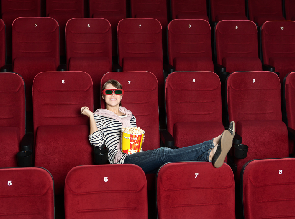 Woman-Alone-in-Movie-Theater