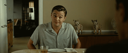 leo shrug gif