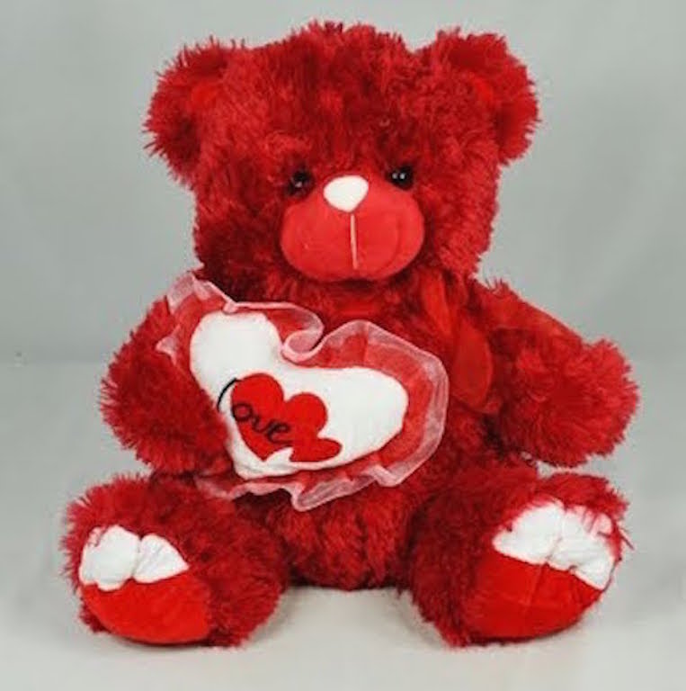 red and white teddy bear