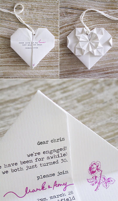 diy-origami-heart-engagement-party-invitation-ideas
