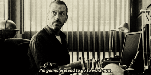 pretending to work