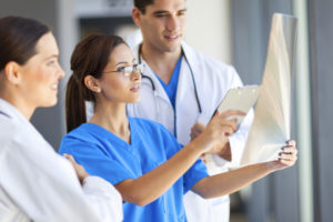 medical workers working together in hospital
