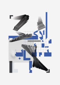 Arabic minimal glitch poster design for Depression / الإكتئاب Via Rabab ElGhamrawy