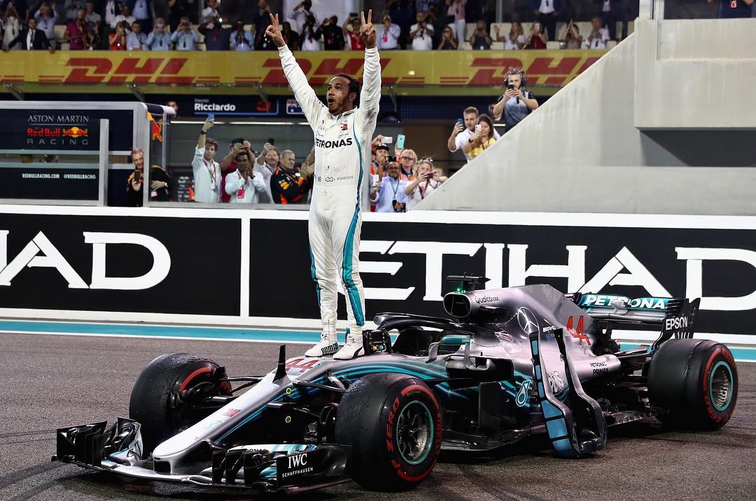 Lewis Hamilton Celebrates His 5th F1 Win At The 10th Edition Of The Abu ...