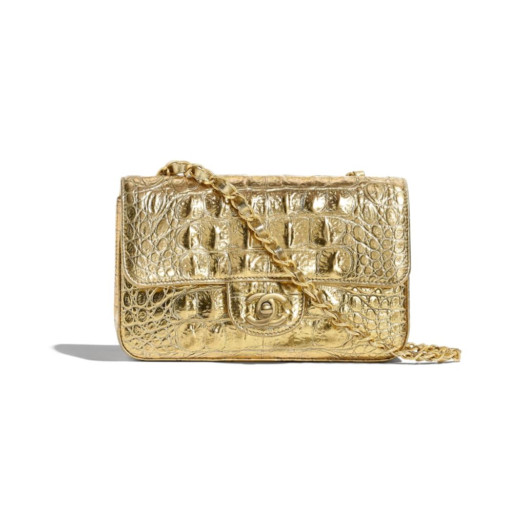 chanel gold clutch bag