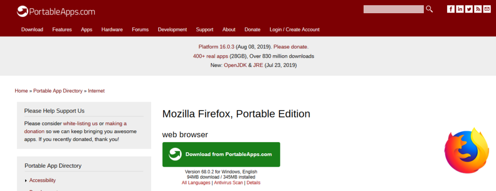 download old version of firefox for xp