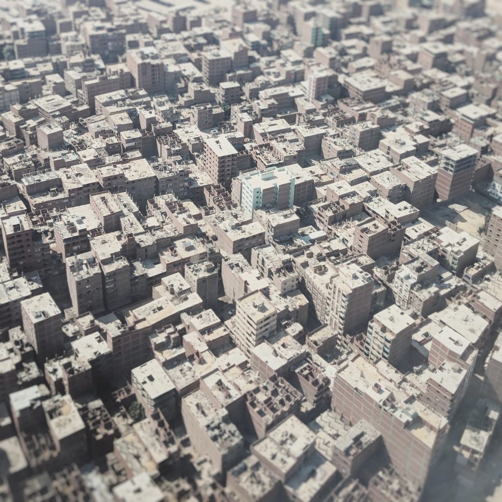 Cairo housing as seen from an airplane